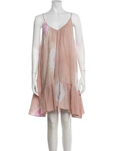 Pre-owned 9seed Tie-dye Print Mini Dress In Orange