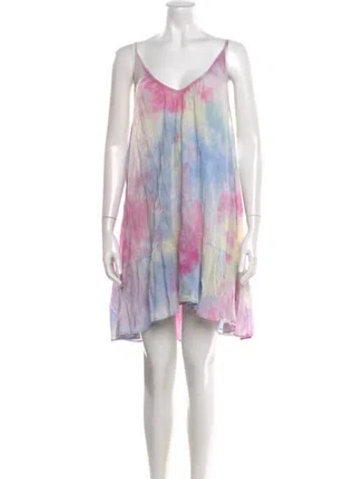 Pre-owned 9seed Tie-dye Print Mini Dress In Pink