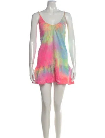 Pre-owned 9seed Tie-dye Print Mini Dress In Red