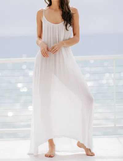 9seed Tulum Low Back Gauze Maxi Dress In White