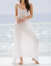 9SEED TULUM LOW BACK GAUZE MAXI DRESS IN WHITE