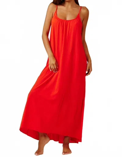 9seed Tulum Low Back Maxi Dress In Dahlia In Red