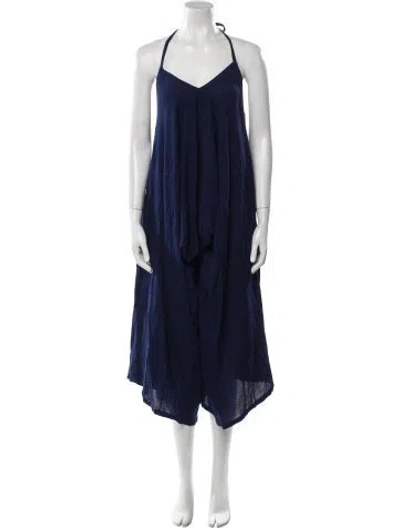 Pre-owned 9seed V-neck Jumpsuit In Blue