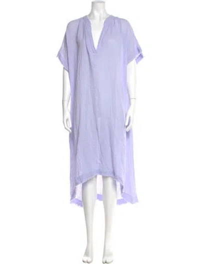 Pre-owned 9seed V-neck Knee-length Dress In Blue