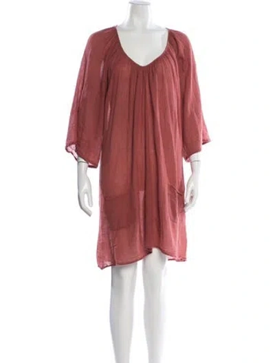 Pre-owned 9seed V-neck Knee-length Dress In Pink