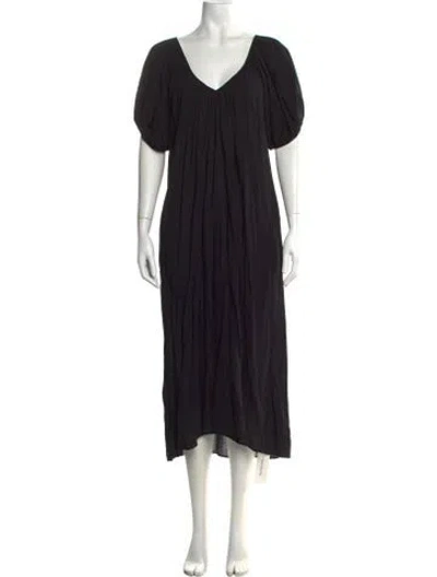 Pre-owned 9seed V-neck Long Dress In Black