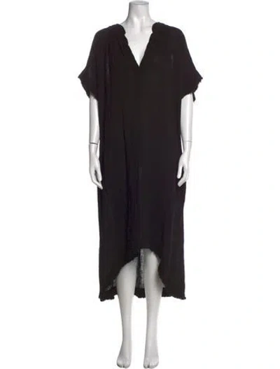 Pre-owned 9seed V-neck Long Dress In Black