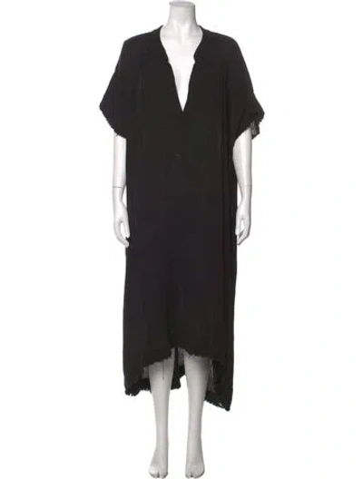 Pre-owned 9seed V-neck Long Dress In Black