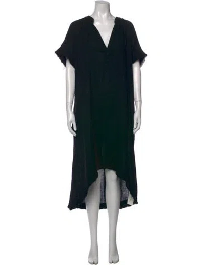 Pre-owned 9seed V-neck Long Dress In Black