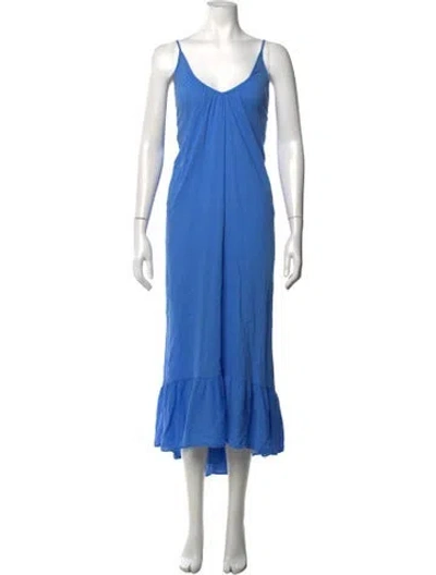 Pre-owned 9seed V-neck Long Dress In Blue