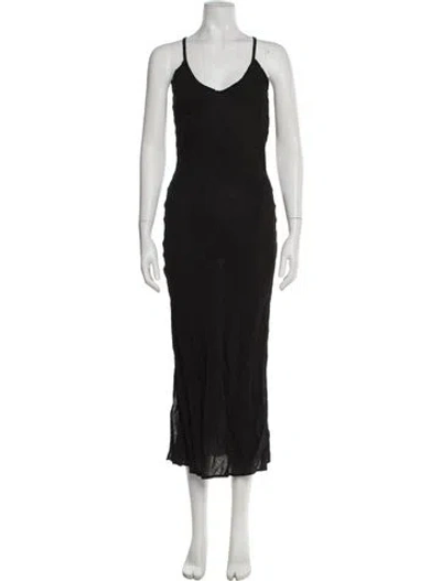 Pre-owned 9seed V-neck Long Dress In Gray