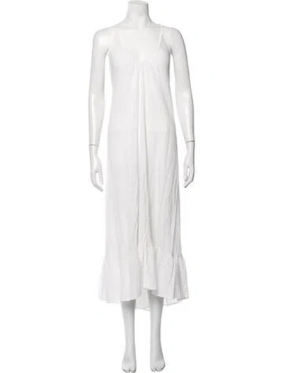 Pre-owned 9seed V-neck Long Dress In Grey