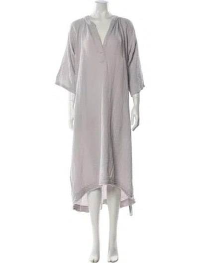 Pre-owned 9seed V-neck Long Dress In Neutral