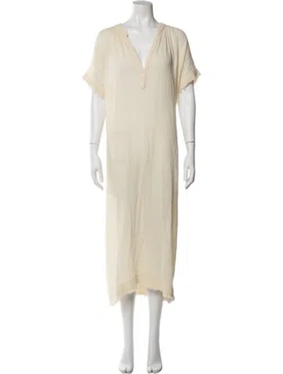 Pre-owned 9seed V-neck Long Dress In Neutral