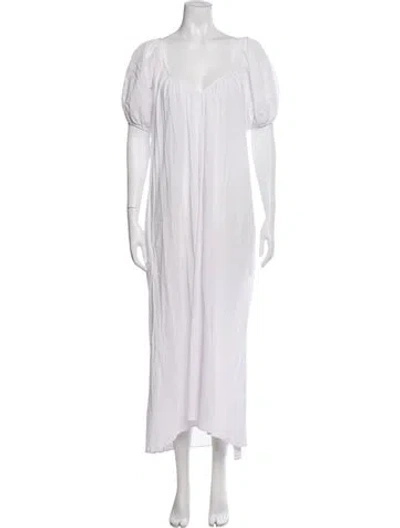 Pre-owned 9seed V-neck Long Dress In Neutral