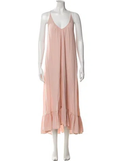 Pre-owned 9seed V-neck Long Dress In Pink