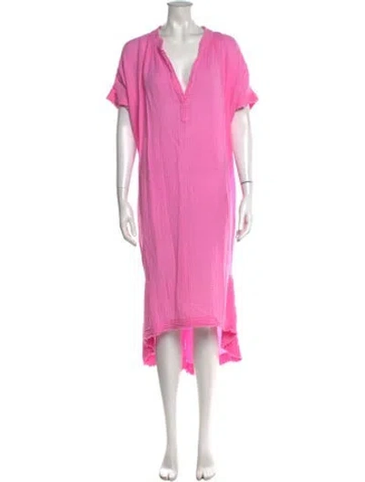 Pre-owned 9seed V-neck Long Dress In Pink