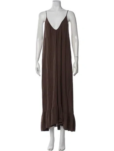 Pre-owned 9seed V-neck Long Dress In Pink