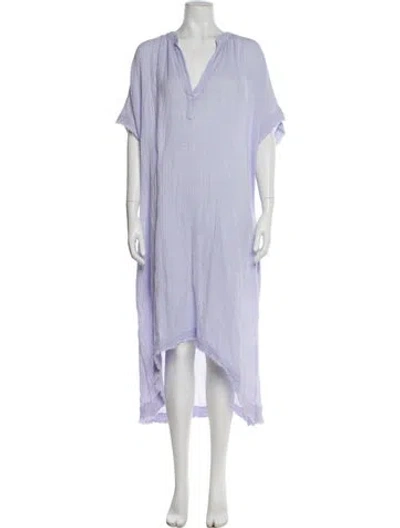 Pre-owned 9seed V-neck Long Dress In Purple