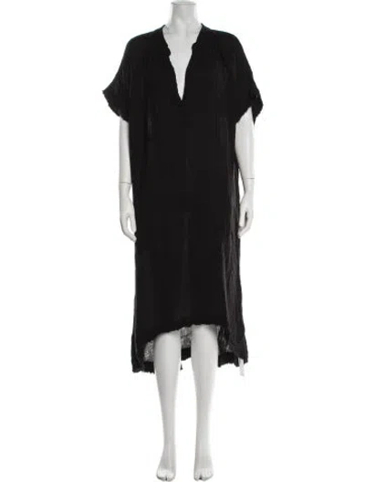 Pre-owned 9seed V-neck Long Dress W/ Tags In Black