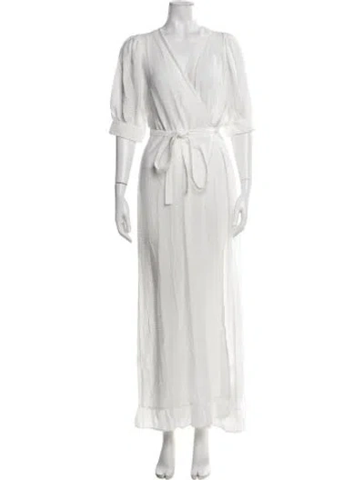 Pre-owned 9seed V-neck Long Dress W/ Tags In White