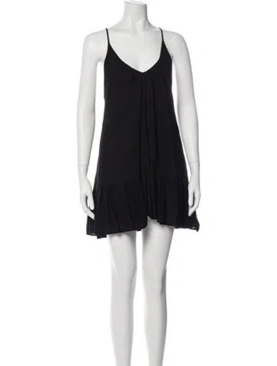 Pre-owned 9seed V-neck Mini Dress In Black
