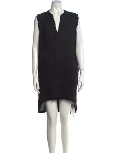 Pre-owned 9seed V-neck Mini Dress In Black