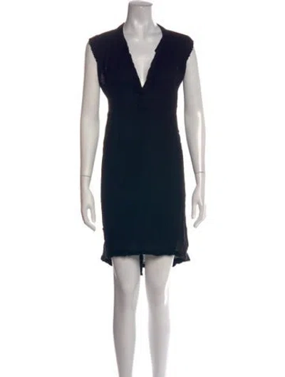 Pre-owned 9seed V-neck Mini Dress In Black