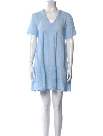 Pre-owned 9seed V-neck Mini Dress In Blue