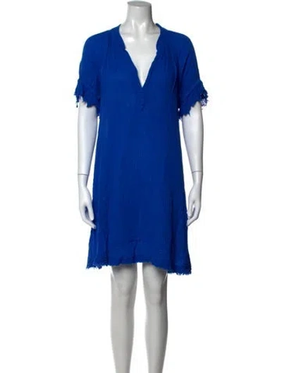 Pre-owned 9seed V-neck Mini Dress In Blue