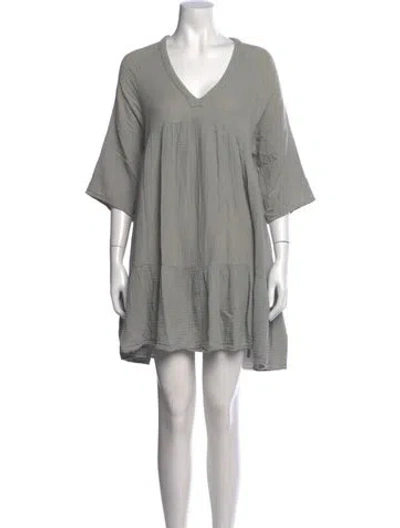 Pre-owned 9seed V-neck Mini Dress In Gray