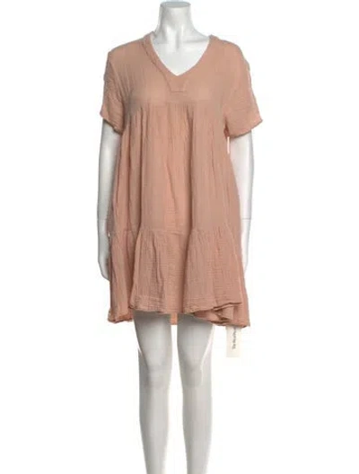 Pre-owned 9seed V-neck Mini Dress In Neutral