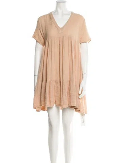 Pre-owned 9seed V-neck Mini Dress In Neutral