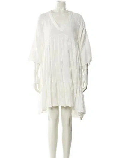 Pre-owned 9seed V-neck Mini Dress In Neutral