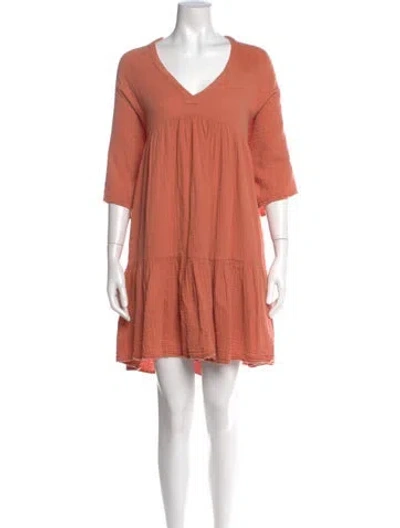 Pre-owned 9seed V-neck Mini Dress In Orange