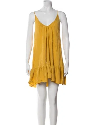 Pre-owned 9seed V-neck Mini Dress In Orange
