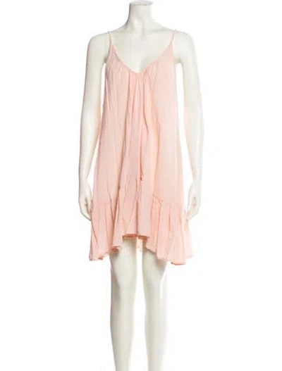Pre-owned 9seed V-neck Mini Dress In Pink