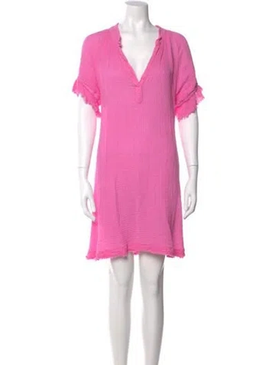 Pre-owned 9seed V-neck Mini Dress In Pink