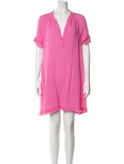 Pre-owned 9seed V-neck Mini Dress In Pink
