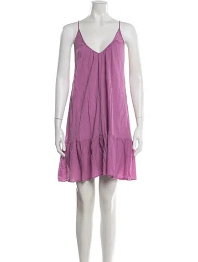 Pre-owned 9seed V-neck Mini Dress In Purple