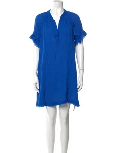 Pre-owned 9seed V-neck Mini Dress W/ Tags In Blue