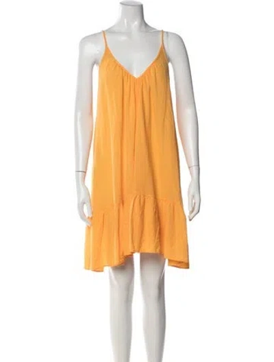 Pre-owned 9seed V-neck Mini Dress W/ Tags In Orange