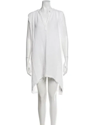 Pre-owned 9seed V-neck Mini Dress In White