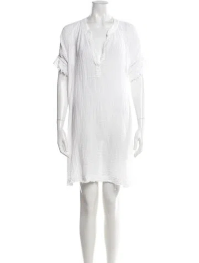 Pre-owned 9seed V-neck Mini Dress In White
