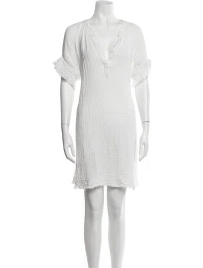 Pre-owned 9seed V-neck Mini Dress In White