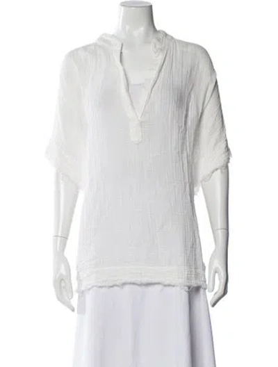 Pre-owned 9seed V-neck Short Sleeve Top In Neutral