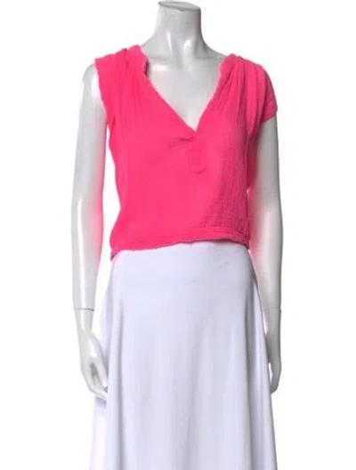 Pre-owned 9seed V-neck Sleeveless Crop Top In Pink
