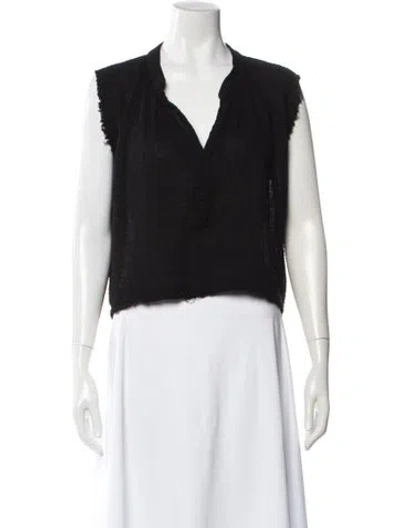 Pre-owned 9seed V-neck Sleeveless Top In Black