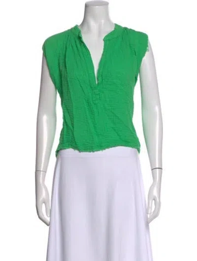 Pre-owned 9seed V-neck Sleeveless Top In Green