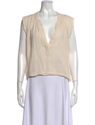 Pre-owned 9seed V-neck Sleeveless Top In Neutrals